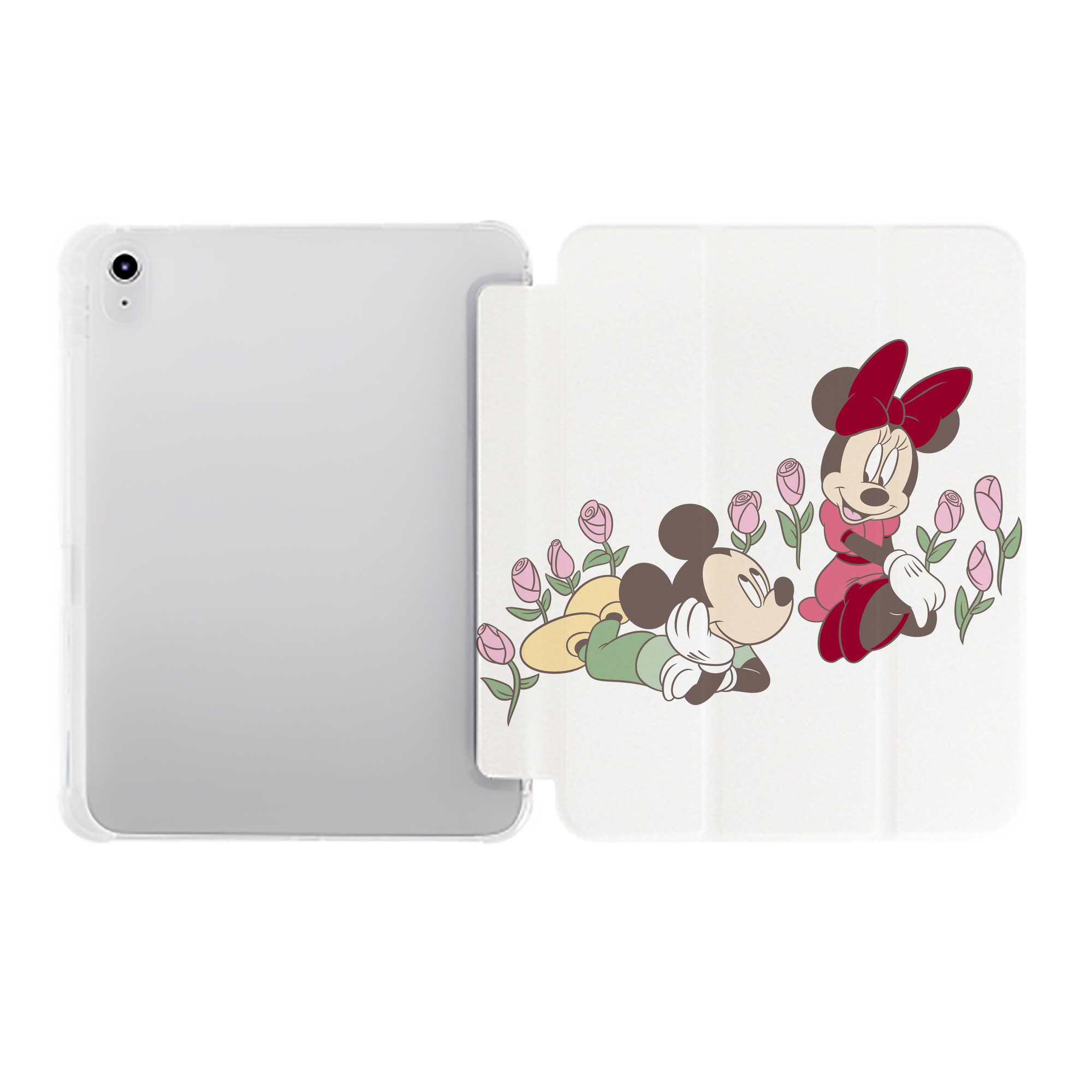 （画像用） ミッキーマウス Mickey Mouse IPad ケース ペン収納付き 三つ折りスタンド PUレザー×シリコン 対応機種9.5/10.5/10.9インチ